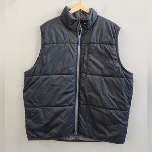 Y2K Nike Puffer Vest Reversible Black & Gray Swoosh Logo Men's Size Large